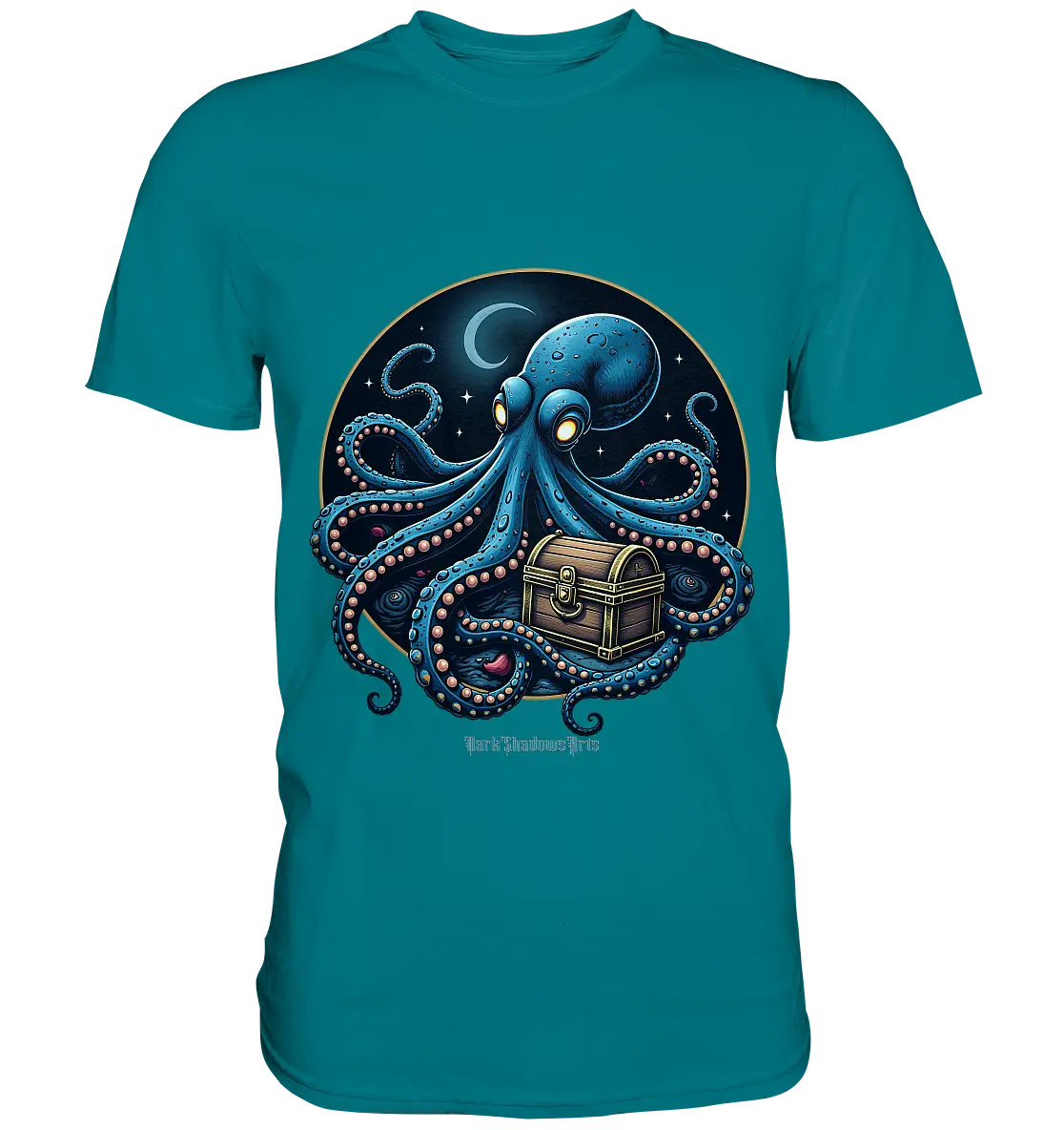 Majestätischer Tintenfisch – Hüter der Schatzkiste - Premium Shirt Bright Lights Arts