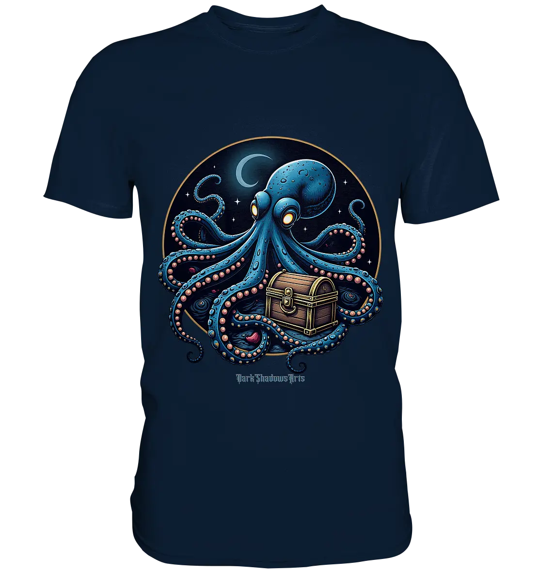 Majestätischer Tintenfisch – Hüter der Schatzkiste - Premium Shirt Bright Lights Arts
