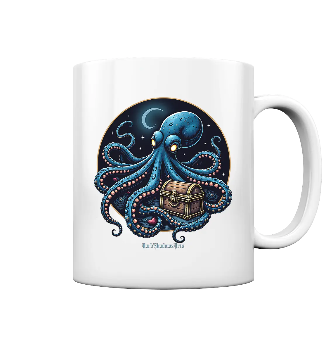 Majestätischer Tintenfisch – Hüter der Schatzkiste - Tasse glossy Bright Lights Arts