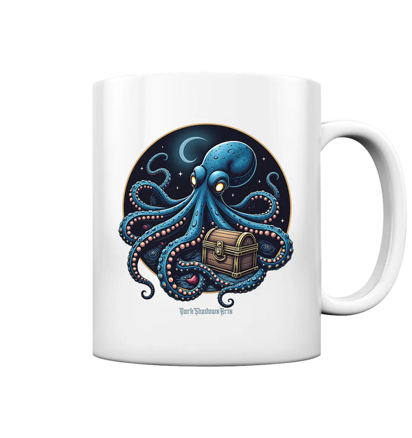 Majestätischer Tintenfisch – Hüter der Schatzkiste - Tasse glossy Bright Lights Arts