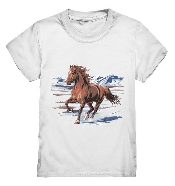 Majestätisches Isländisches Pferd im Winter - Kids Premium Shirt Bright Lights Arts