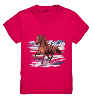 Majestätisches Isländisches Pferd im Winter - Kids Premium Shirt Bright Lights Arts