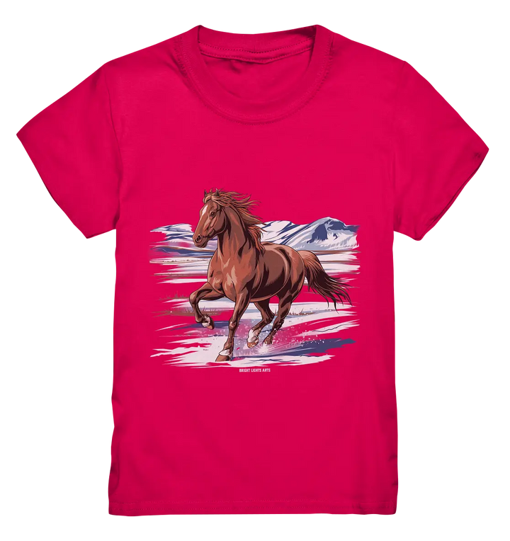 Majestätisches Isländisches Pferd im Winter - Kids Premium Shirt Bright Lights Arts