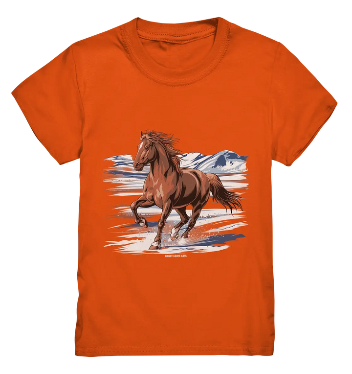 Majestätisches Isländisches Pferd im Winter - Kids Premium Shirt Bright Lights Arts