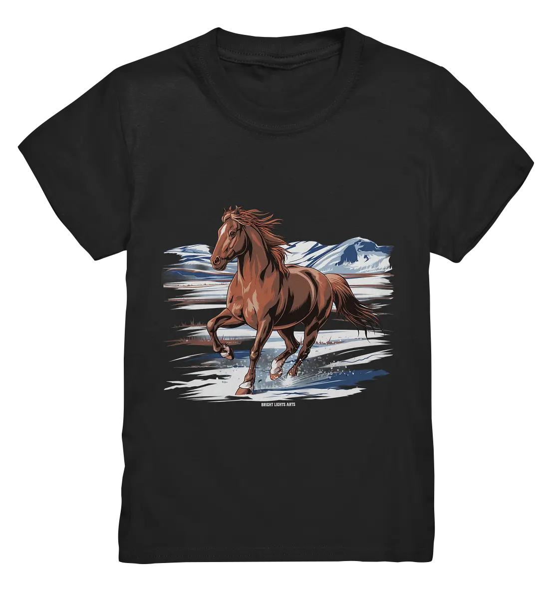 Majestätisches Isländisches Pferd im Winter - Kids Premium Shirt Bright Lights Arts