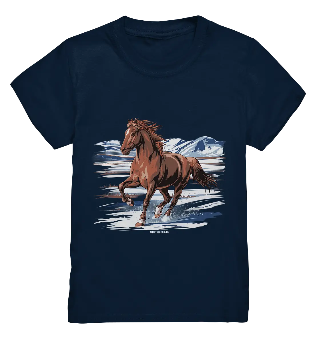 Majestätisches Isländisches Pferd im Winter - Kids Premium Shirt Bright Lights Arts