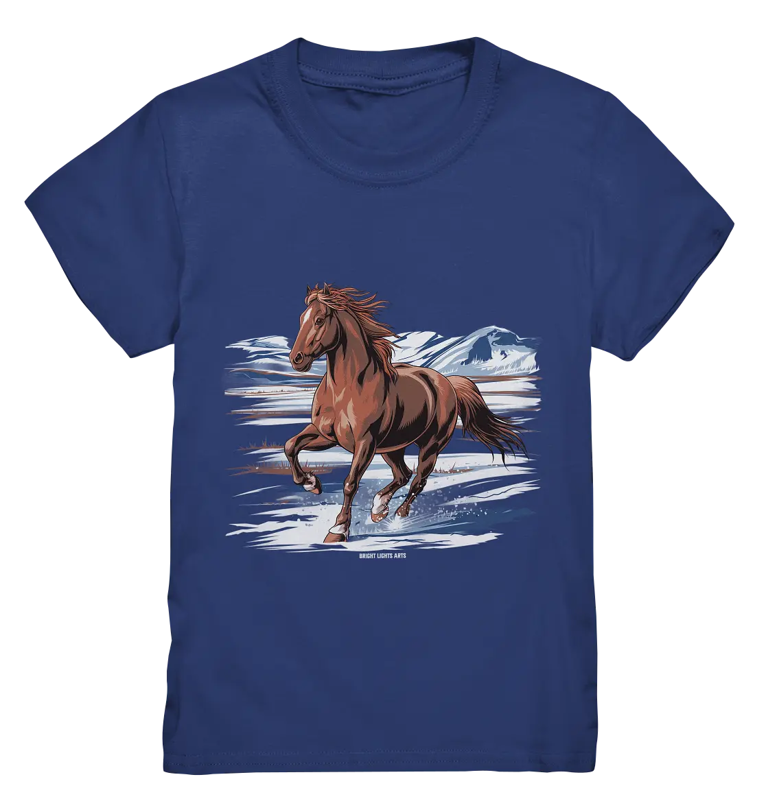 Majestätisches Isländisches Pferd im Winter - Kids Premium Shirt Bright Lights Arts