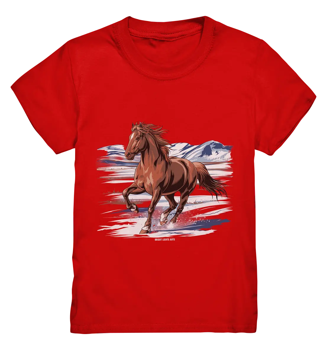 Majestätisches Isländisches Pferd im Winter - Kids Premium Shirt Bright Lights Arts