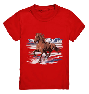 Majestätisches Isländisches Pferd im Winter - Kids Premium Shirt Bright Lights Arts