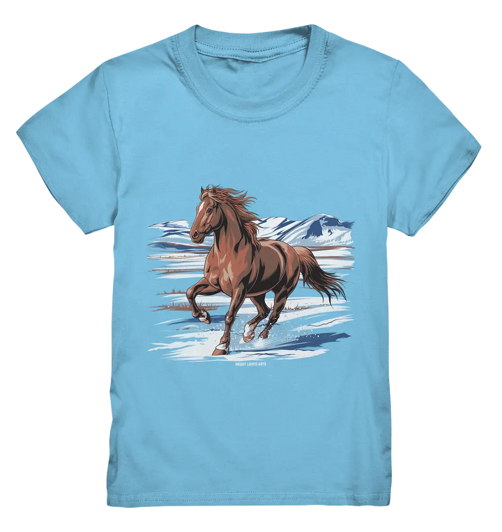 Majestätisches Isländisches Pferd im Winter - Kids Premium Shirt Bright Lights Arts