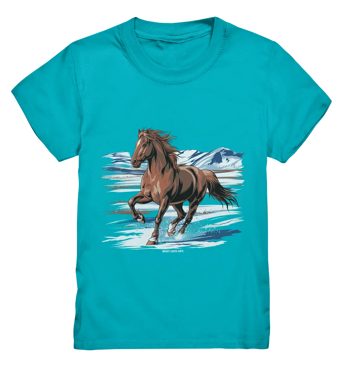 Majestätisches Isländisches Pferd im Winter - Kids Premium Shirt Bright Lights Arts