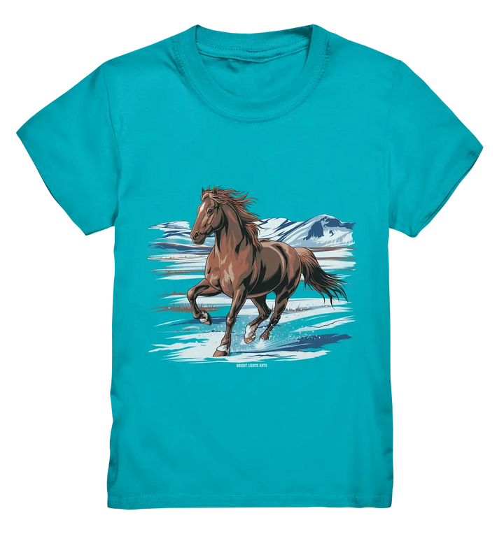 Majestätisches Isländisches Pferd im Winter - Kids Premium Shirt Bright Lights Arts