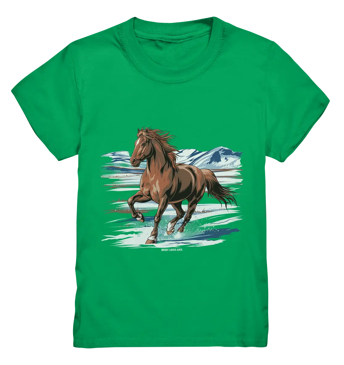 Majestätisches Isländisches Pferd im Winter - Kids Premium Shirt Bright Lights Arts