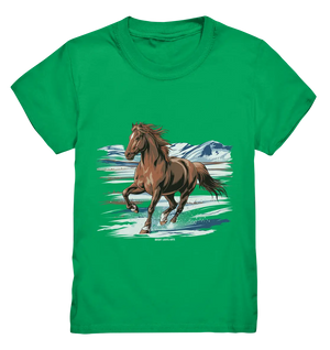 Majestätisches Isländisches Pferd im Winter - Kids Premium Shirt Bright Lights Arts