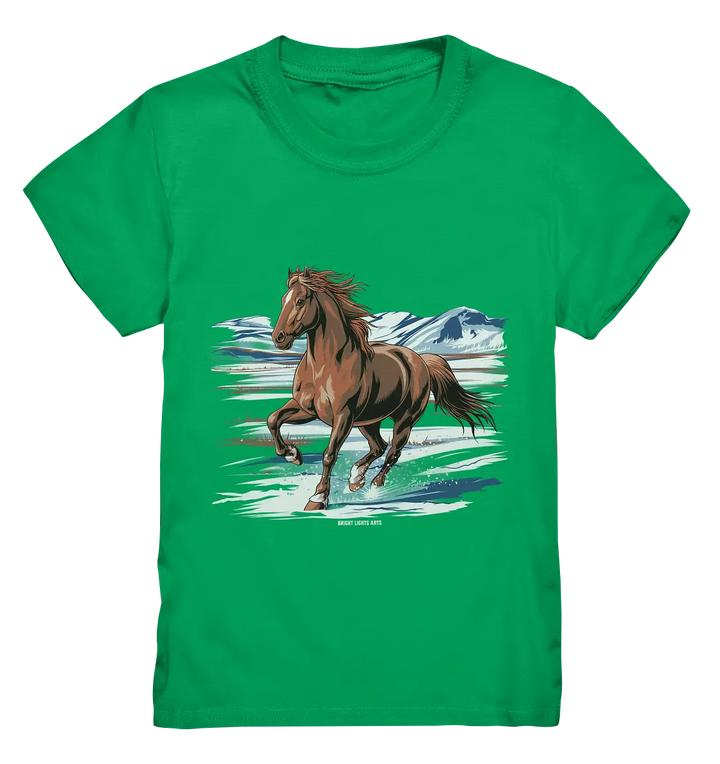 Majestätisches Isländisches Pferd im Winter - Kids Premium Shirt Bright Lights Arts