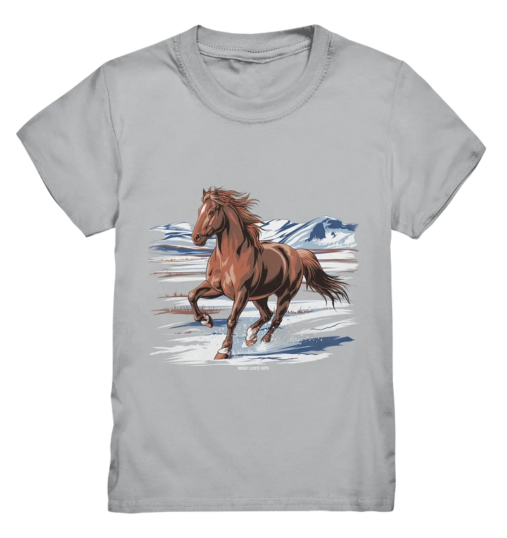 Majestätisches Isländisches Pferd im Winter - Kids Premium Shirt Bright Lights Arts