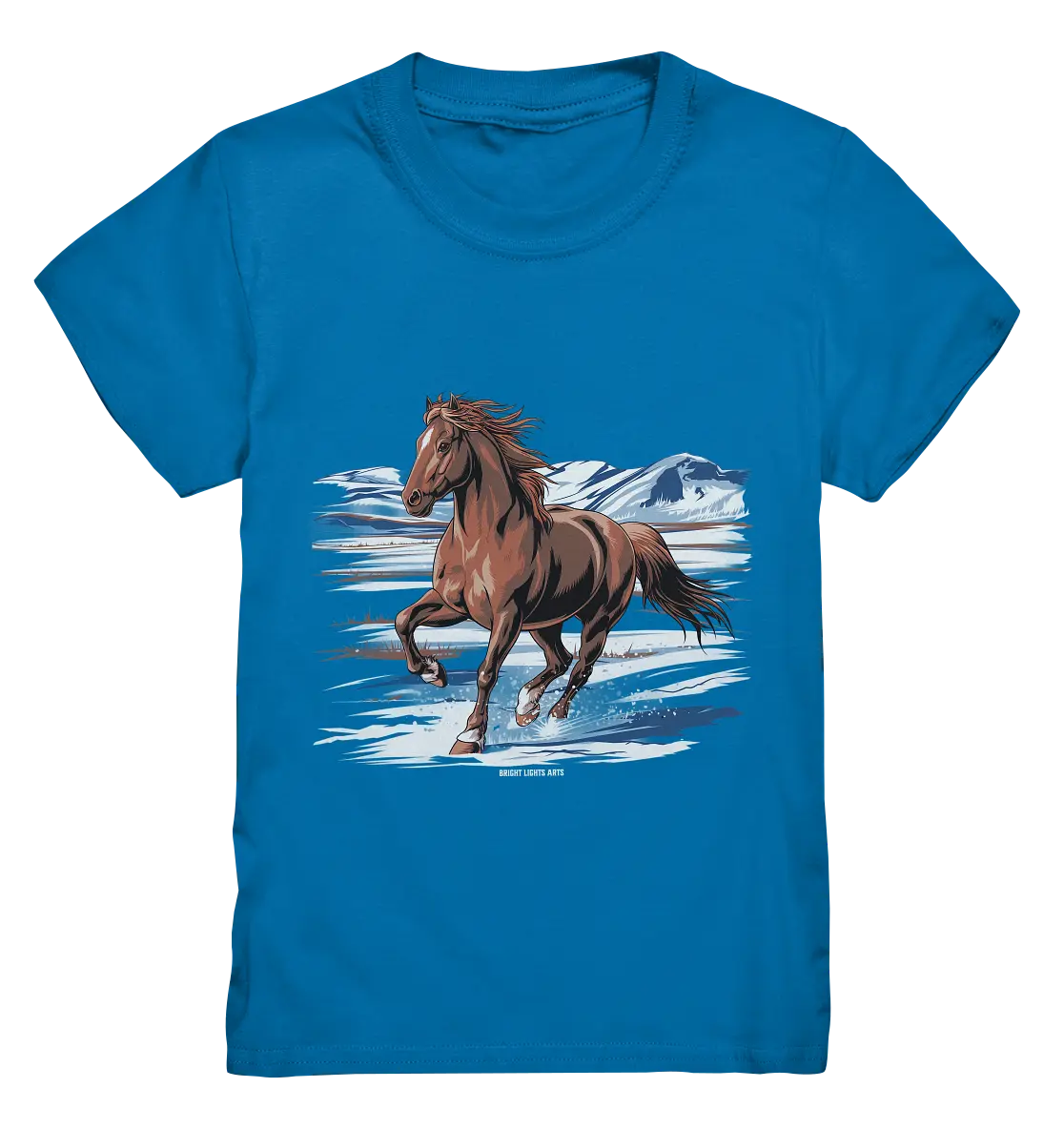 Majestätisches Isländisches Pferd im Winter - Kids Premium Shirt Bright Lights Arts