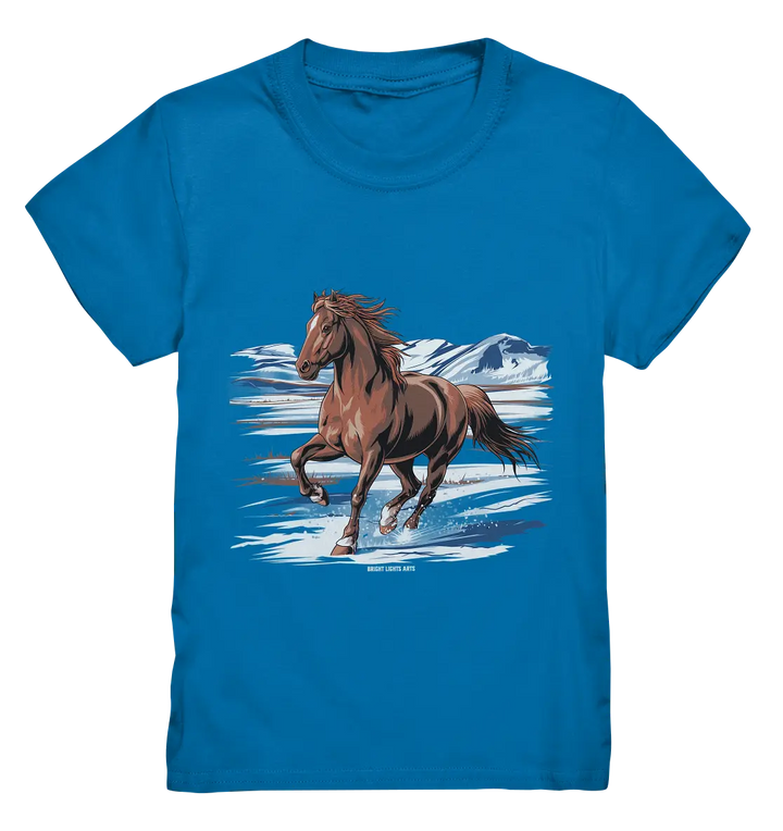 Majestätisches Isländisches Pferd im Winter - Kids Premium Shirt Bright Lights Arts