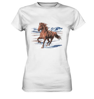 Majestätisches Isländisches Pferd im Winter - Ladies Premium Shirt Bright Lights Arts