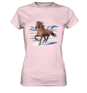 Majestätisches Isländisches Pferd im Winter - Ladies Premium Shirt Bright Lights Arts