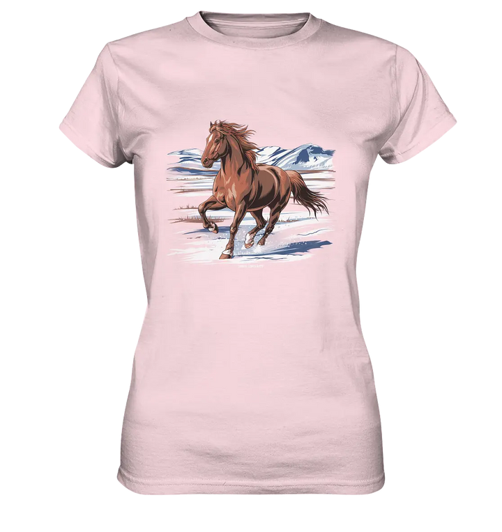 Majestätisches Isländisches Pferd im Winter - Ladies Premium Shirt Bright Lights Arts