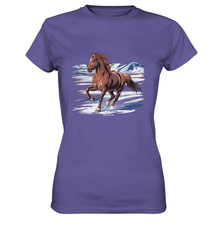 Majestätisches Isländisches Pferd im Winter - Ladies Premium Shirt Bright Lights Arts