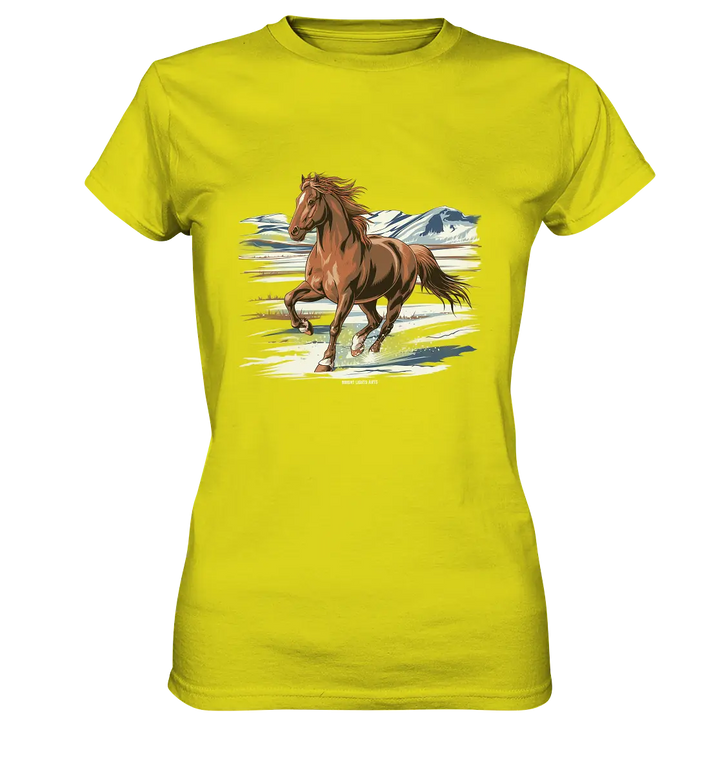 Majestätisches Isländisches Pferd im Winter - Ladies Premium Shirt Bright Lights Arts