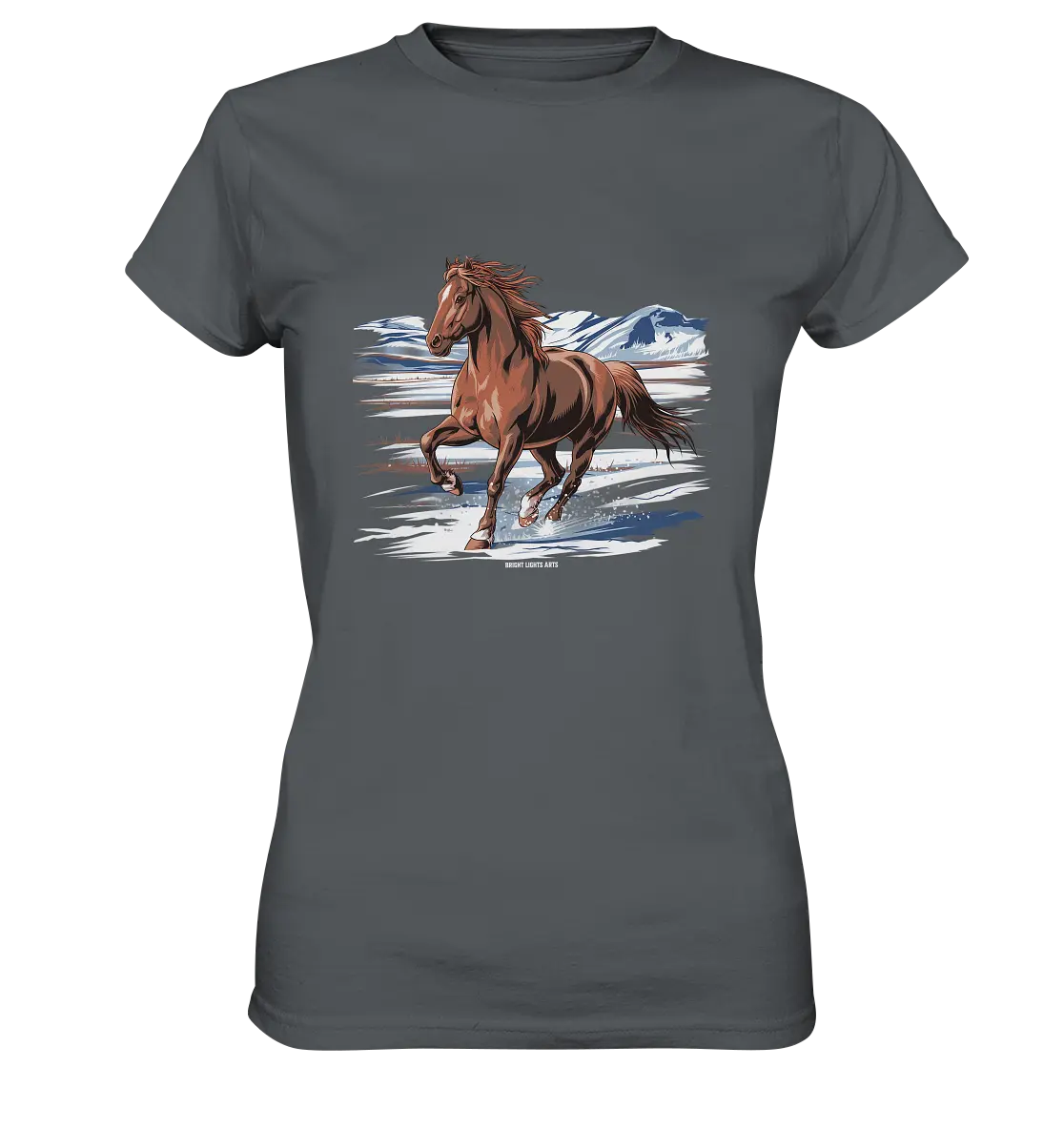 Majestätisches Isländisches Pferd im Winter - Ladies Premium Shirt Bright Lights Arts