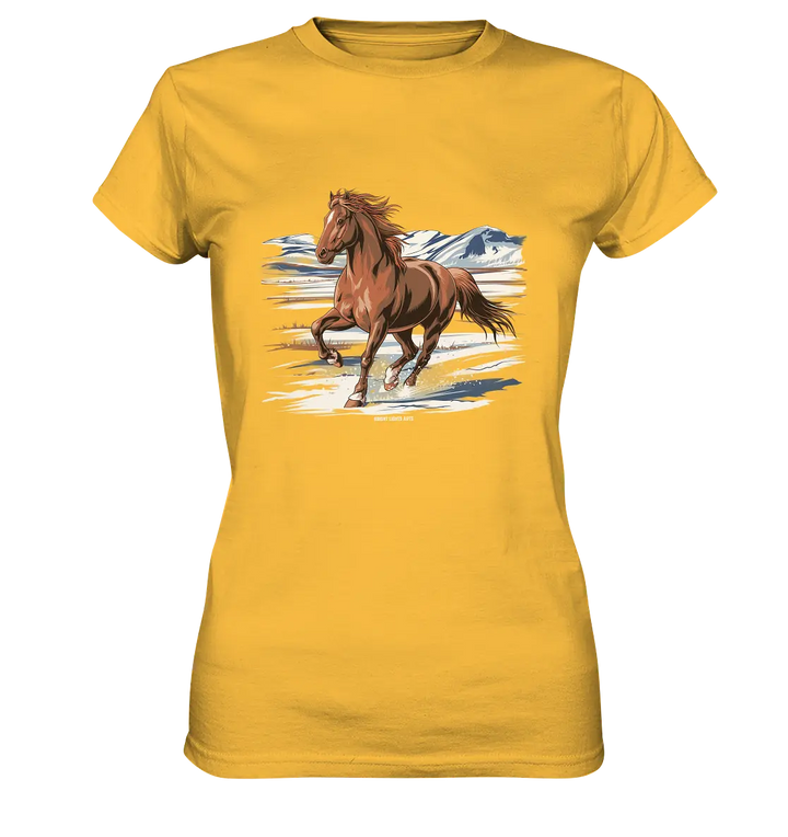 Majestätisches Isländisches Pferd im Winter - Ladies Premium Shirt Bright Lights Arts