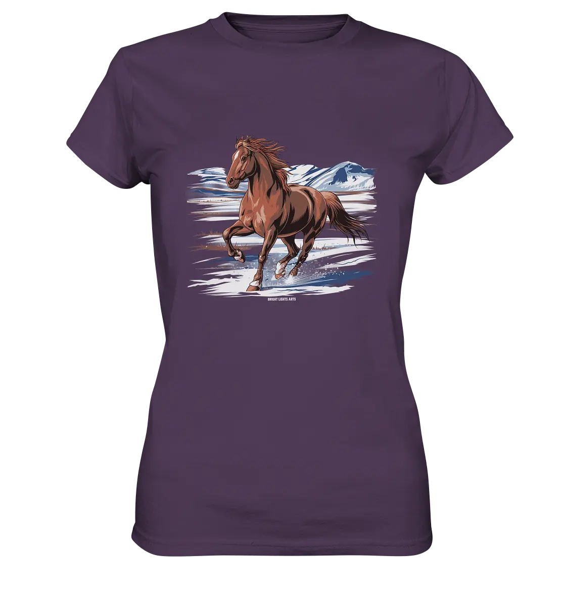 Majestätisches Isländisches Pferd im Winter - Ladies Premium Shirt Bright Lights Arts