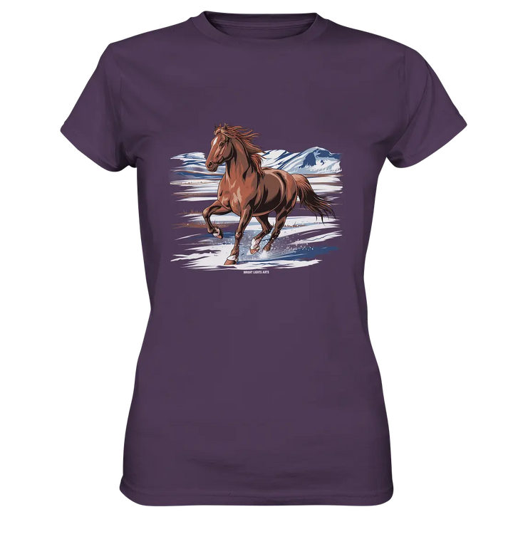 Majestätisches Isländisches Pferd im Winter - Ladies Premium Shirt Bright Lights Arts