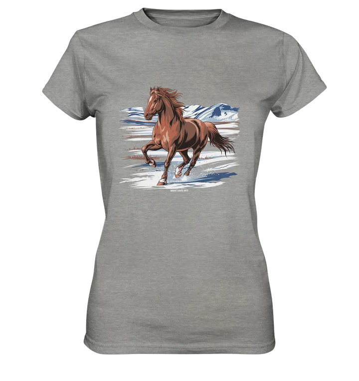 Majestätisches Isländisches Pferd im Winter - Ladies Premium Shirt Bright Lights Arts