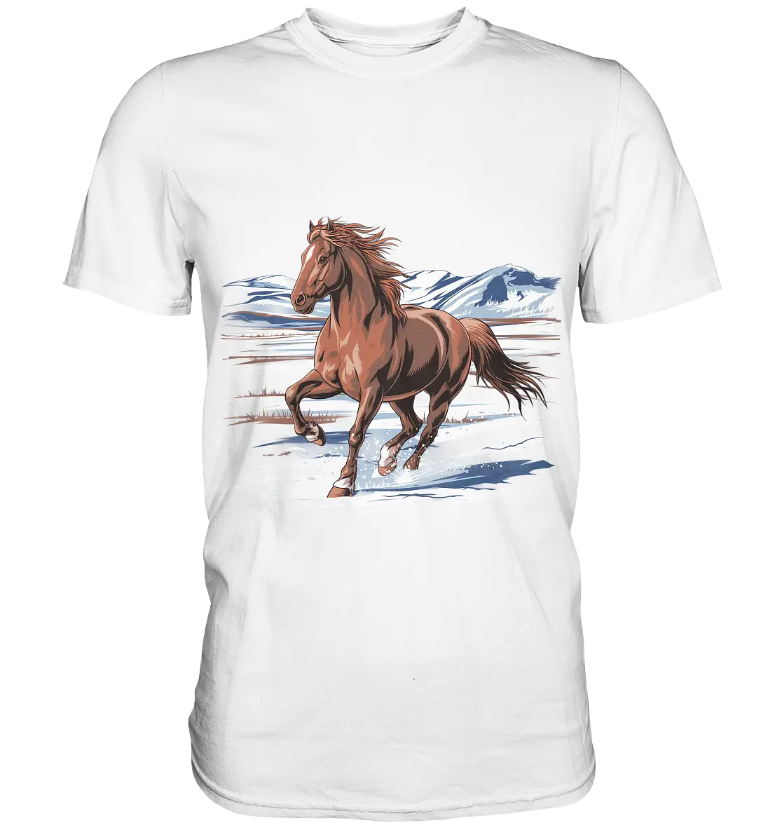 Majestätisches Isländisches Pferd im Winter - Premium Shirt Bright Lights Arts
