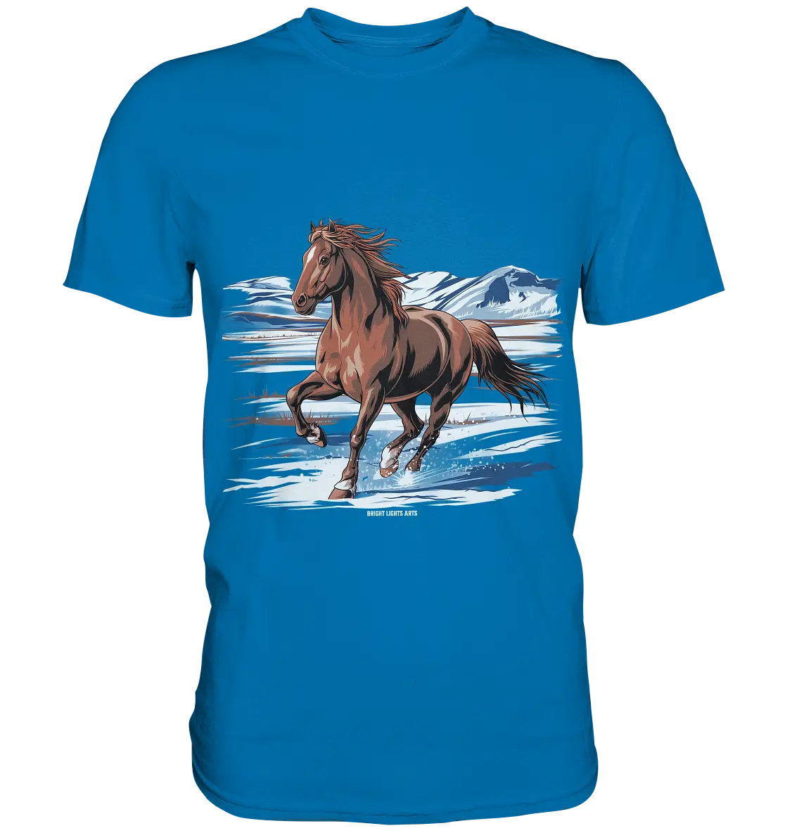 Majestätisches Isländisches Pferd im Winter - Premium Shirt Bright Lights Arts