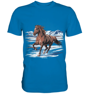 Majestätisches Isländisches Pferd im Winter - Premium Shirt Bright Lights Arts