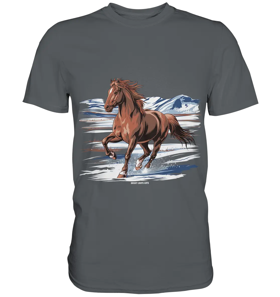 Majestätisches Isländisches Pferd im Winter - Premium Shirt Bright Lights Arts