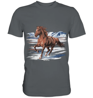 Majestätisches Isländisches Pferd im Winter - Premium Shirt Bright Lights Arts