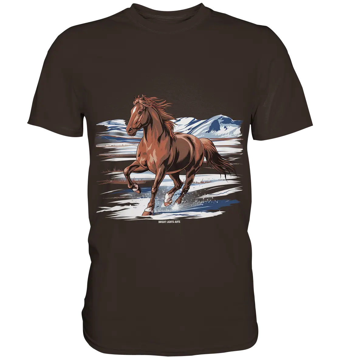 Majestätisches Isländisches Pferd im Winter - Premium Shirt Bright Lights Arts