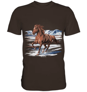 Majestätisches Isländisches Pferd im Winter - Premium Shirt Bright Lights Arts