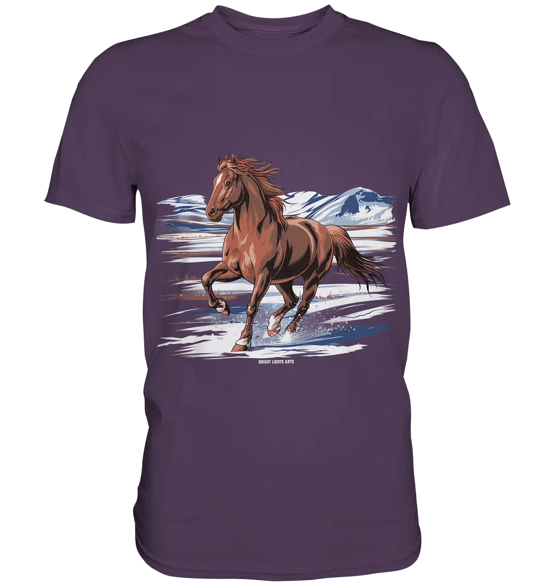 Majestätisches Isländisches Pferd im Winter - Premium Shirt Bright Lights Arts
