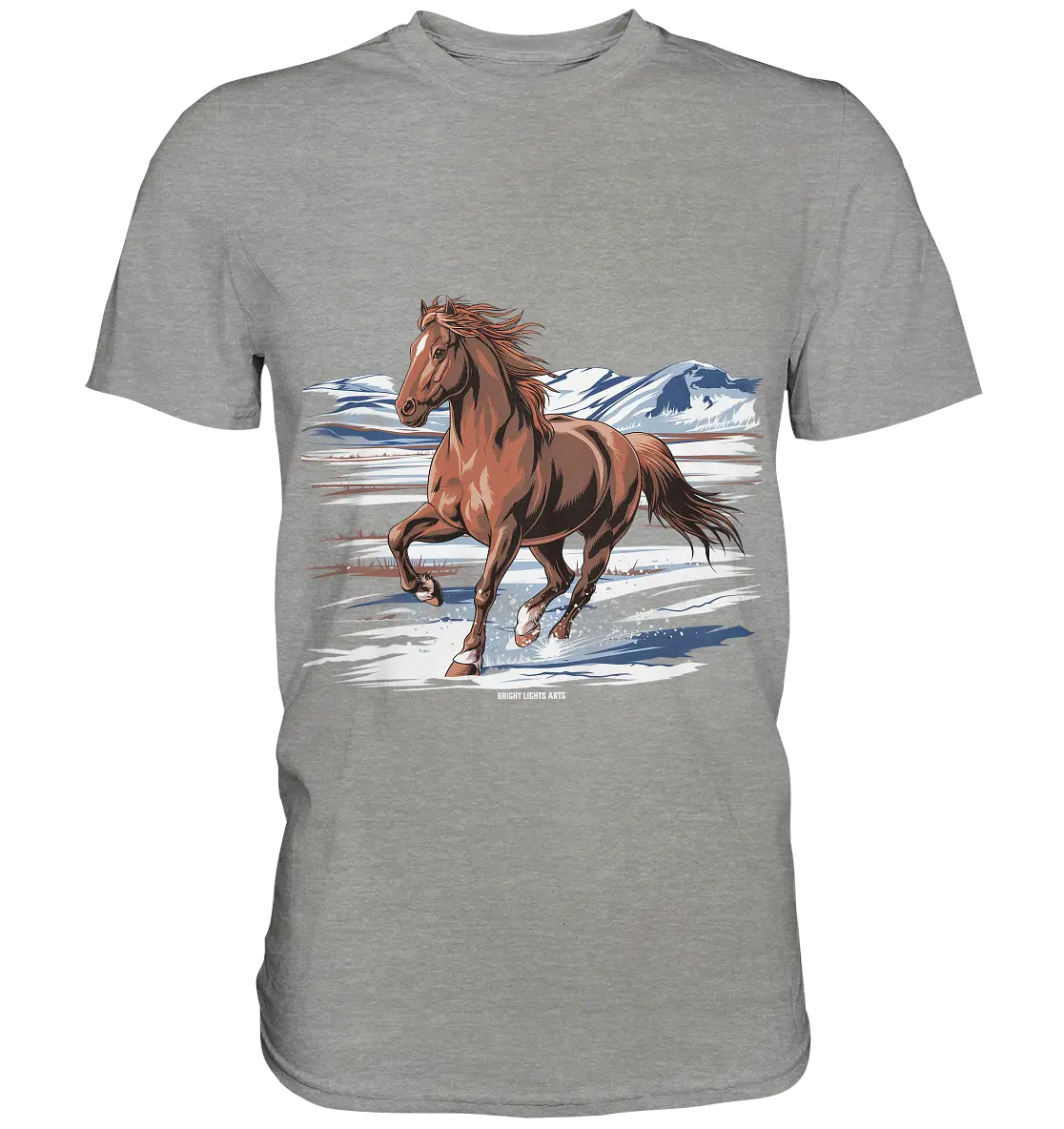 Majestätisches Isländisches Pferd im Winter - Premium Shirt Bright Lights Arts