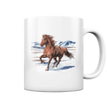Majestätisches Isländisches Pferd im Winter - Tasse glossy Bright Lights Arts