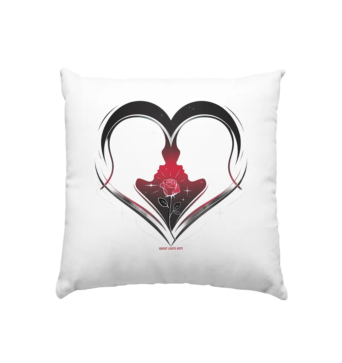 Männerliebe: Zarte Verbundenheit in Schwarz - Kissen 40x40cm Bright Lights Arts