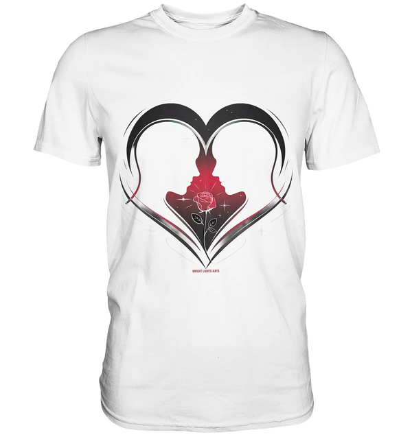 Männerliebe: Zarte Verbundenheit in Schwarz - Premium Shirt Bright Lights Arts