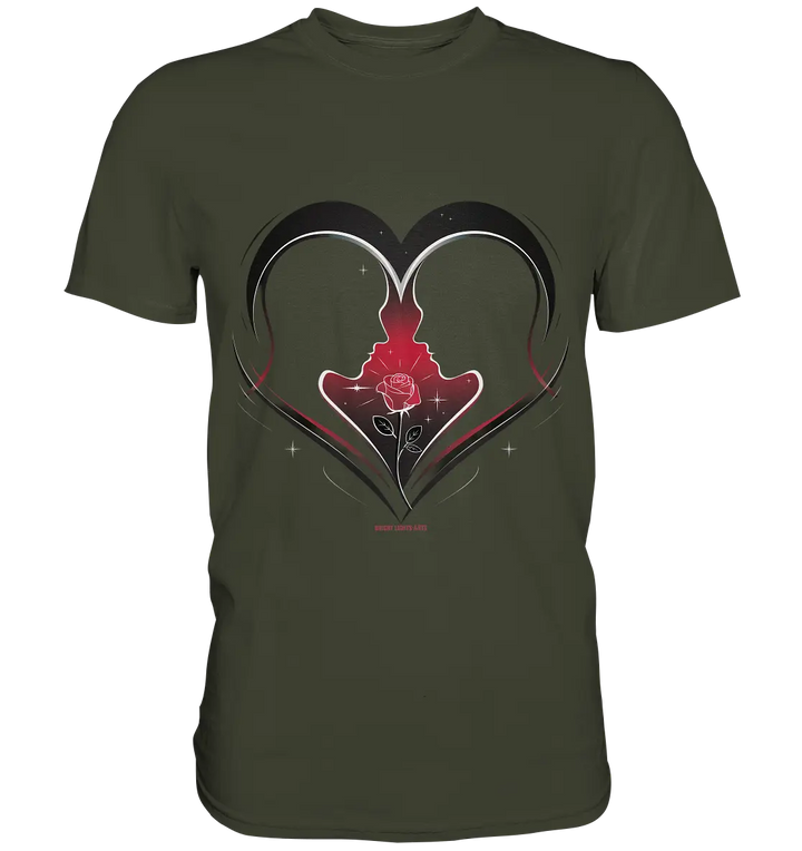 Männerliebe: Zarte Verbundenheit in Schwarz - Premium Shirt Bright Lights Arts
