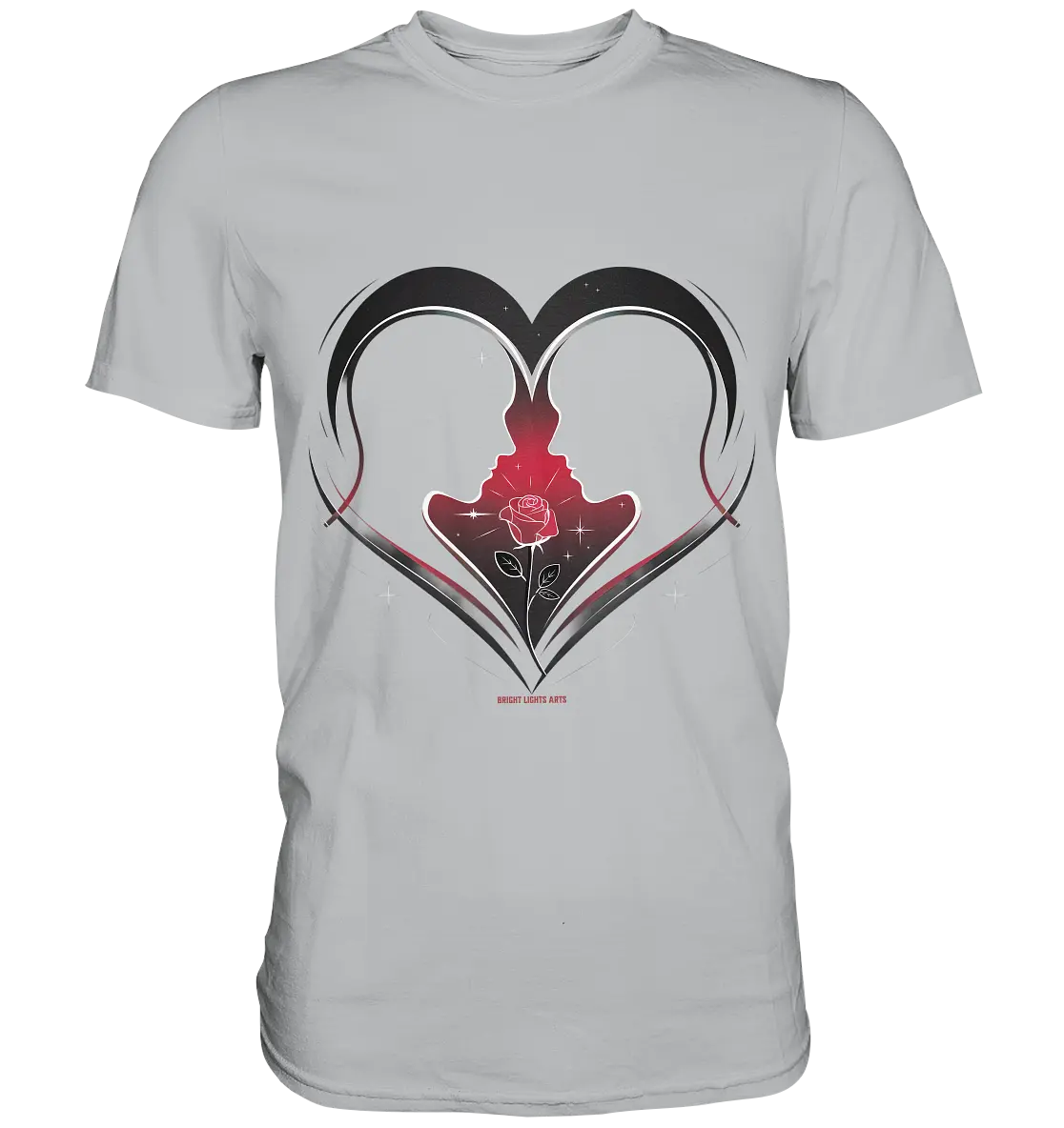 Männerliebe: Zarte Verbundenheit in Schwarz - Premium Shirt Bright Lights Arts