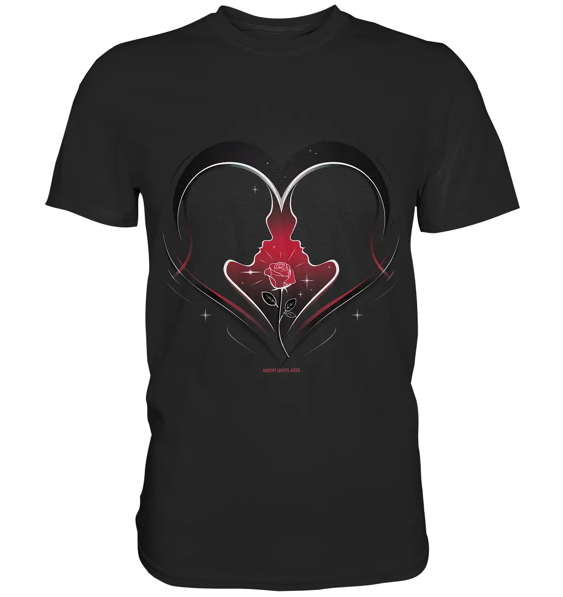 Männerliebe: Zarte Verbundenheit in Schwarz - Premium Shirt Bright Lights Arts