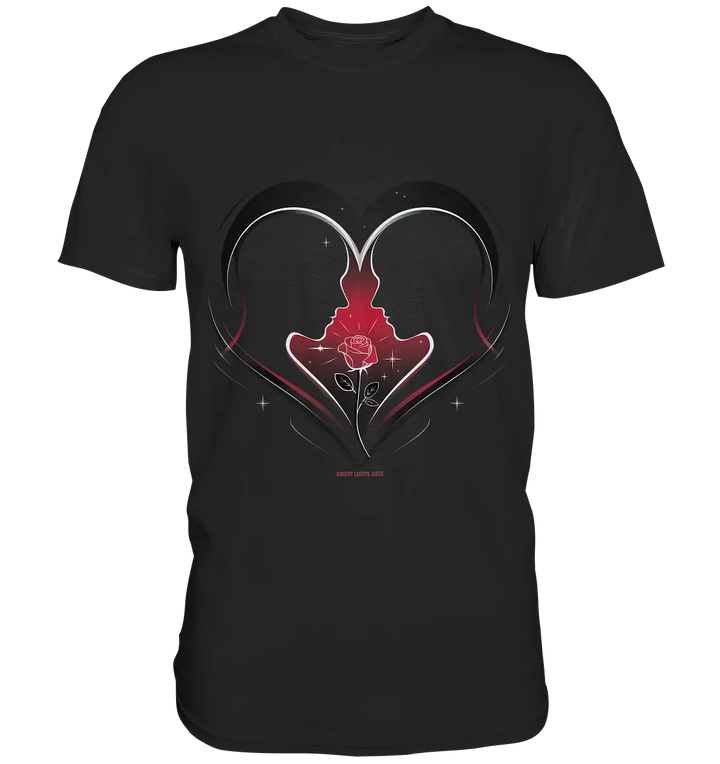 Männerliebe: Zarte Verbundenheit in Schwarz - Premium Shirt Bright Lights Arts