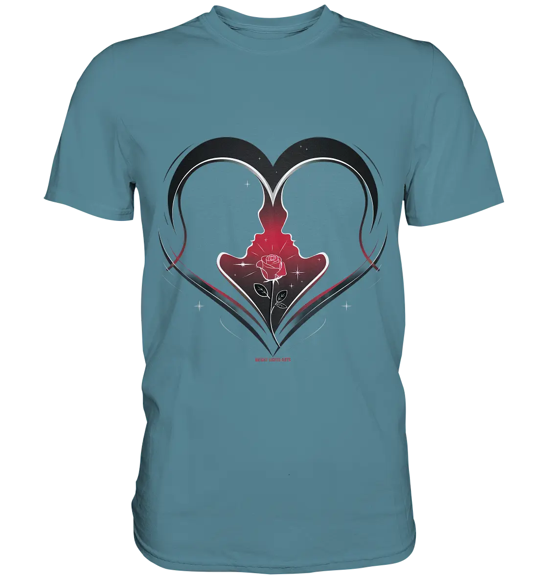 Männerliebe: Zarte Verbundenheit in Schwarz - Premium Shirt Bright Lights Arts