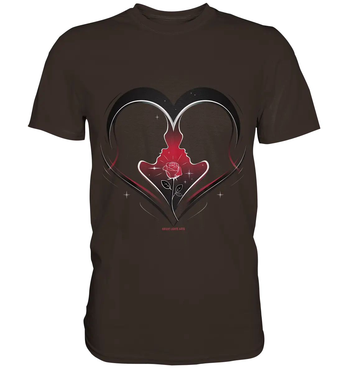 Männerliebe: Zarte Verbundenheit in Schwarz - Premium Shirt Bright Lights Arts